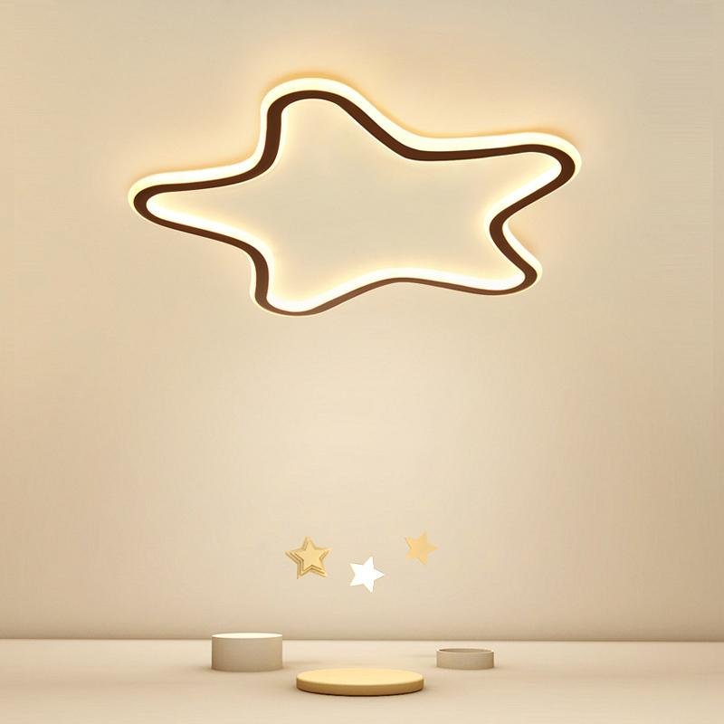 Modern Starfish-Shaped Black Dimmable LED Flush Mount Ceiling Light