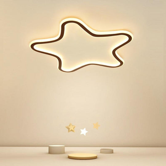 Modern Starfish-Shaped Black Dimmable LED Flush Mount Ceiling Light
