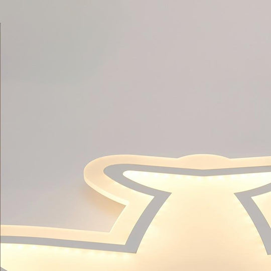 LED Aircraft-Shaped Modern Flush Mount Ceiling Light – White Iron