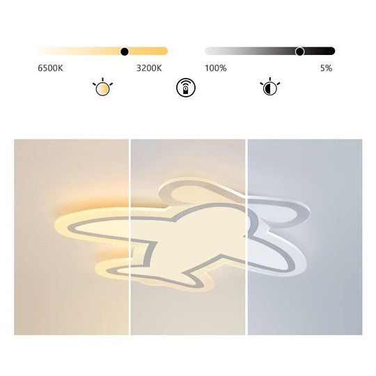 LED Aircraft-Shaped Modern Flush Mount Ceiling Light – White Iron