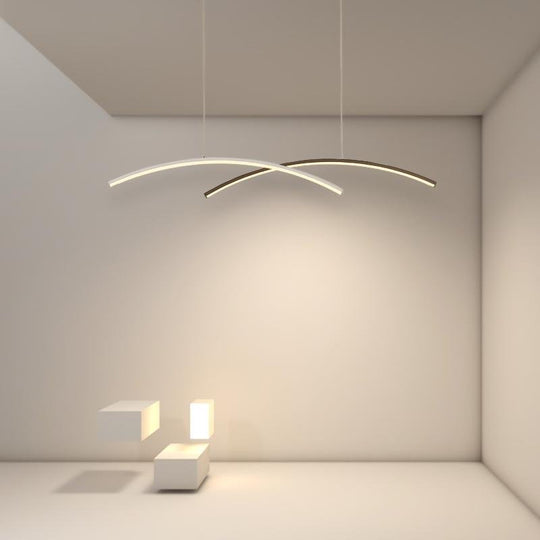 2-Piece Set Arc-Shaped Aluminum Acrylic LED Pendant Lighting