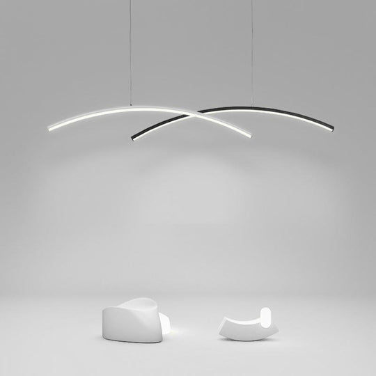 2-Piece Set Arc-Shaped Aluminum Acrylic LED Pendant Lighting