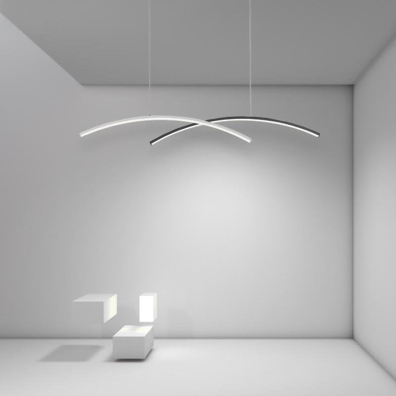 2-Piece Set Arc-Shaped Aluminum Acrylic LED Pendant Lighting