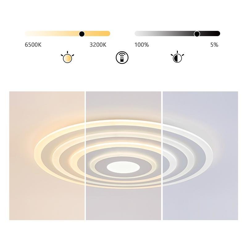 Concentric Circles Modern Dimmable LED Flush Mount Ceiling Light