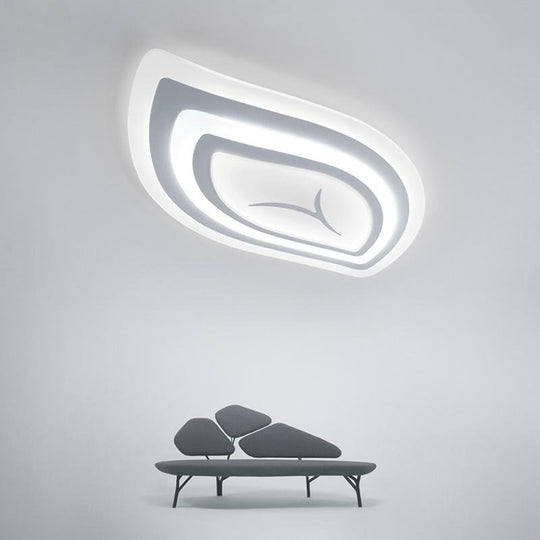 Leaf Shaped Modern Flush Mount Ceiling Light with Remote Control