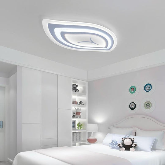 Leaf Shaped Modern Flush Mount Ceiling Light with Remote Control