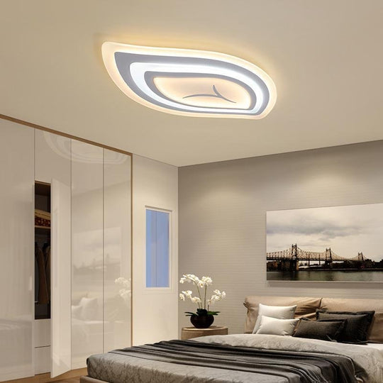 Leaf Shaped Modern Flush Mount Ceiling Light with Remote Control