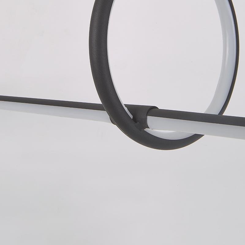 Strip and Round Black Modern LED Pendant Light – PMMA Shade