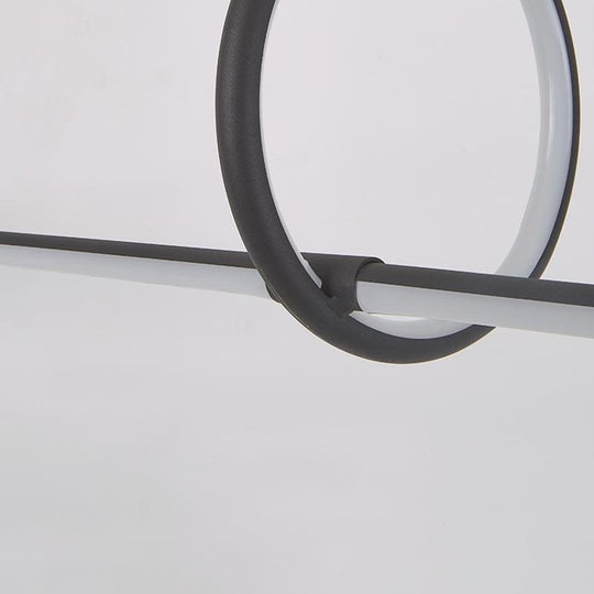 Strip and Round Black Modern LED Pendant Light – PMMA Shade