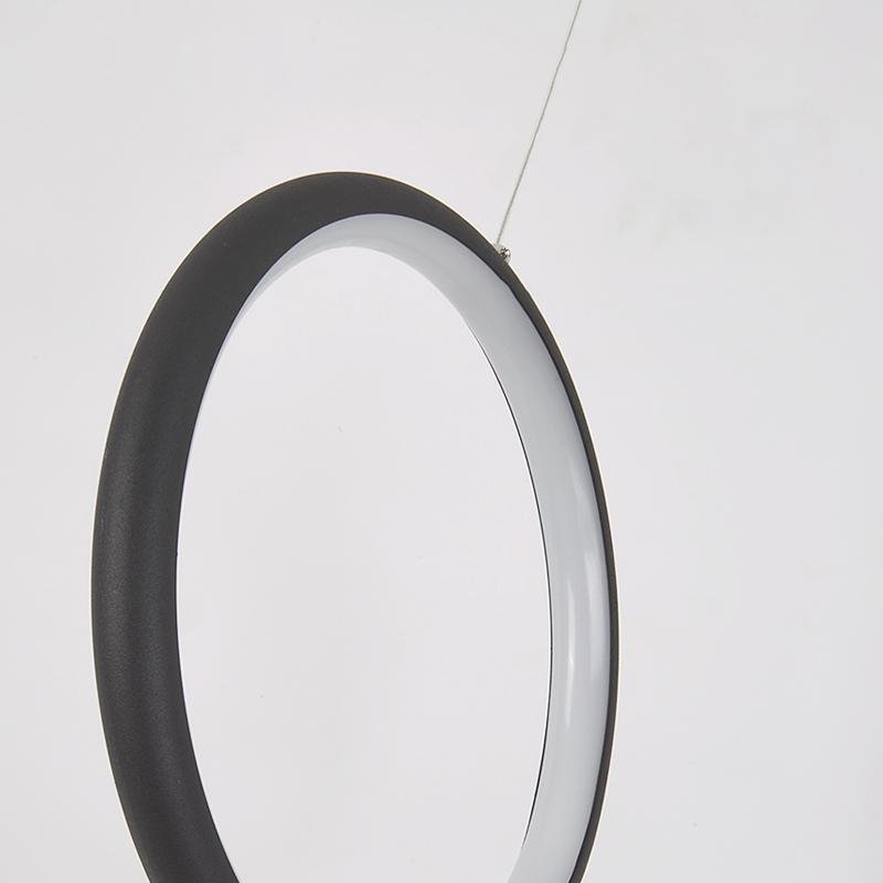 Strip and Round Black Modern LED Pendant Light – PMMA Shade