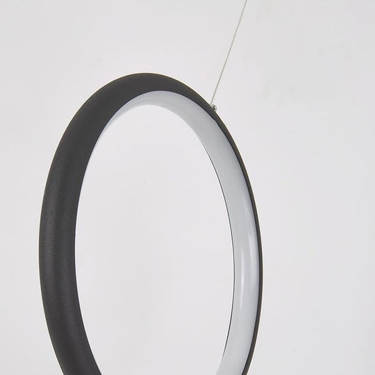 Strip and Round Black Modern LED Pendant Light – PMMA Shade