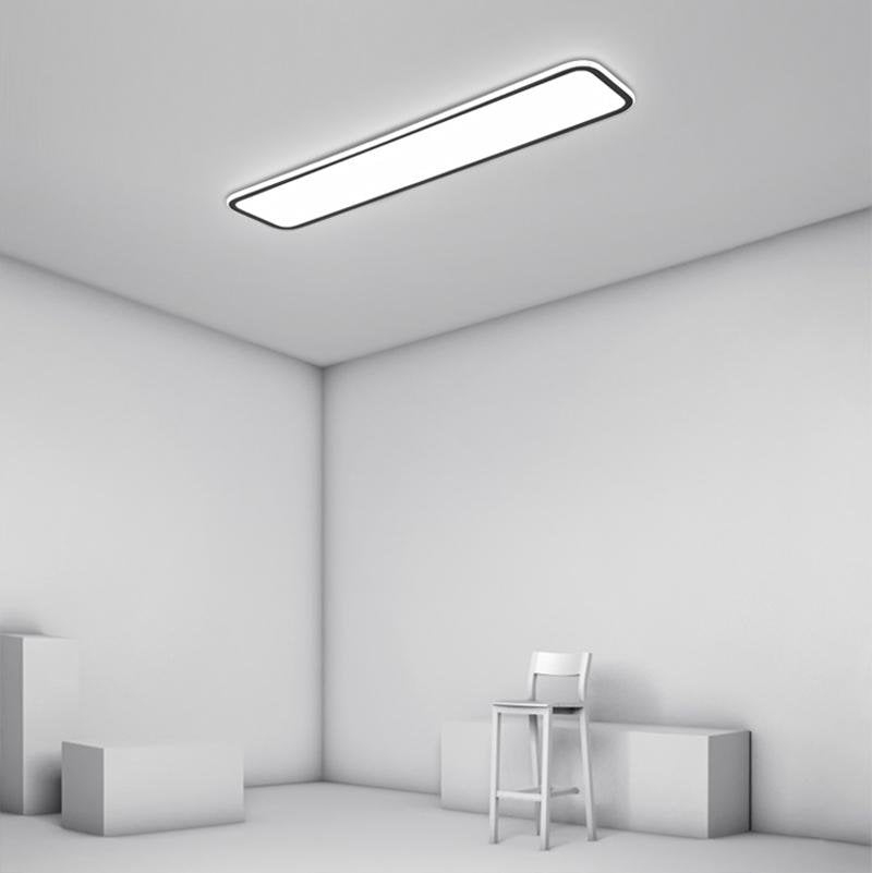 Simple Modern Rectangular Flush Mount Light – 20" & 30" (Black)