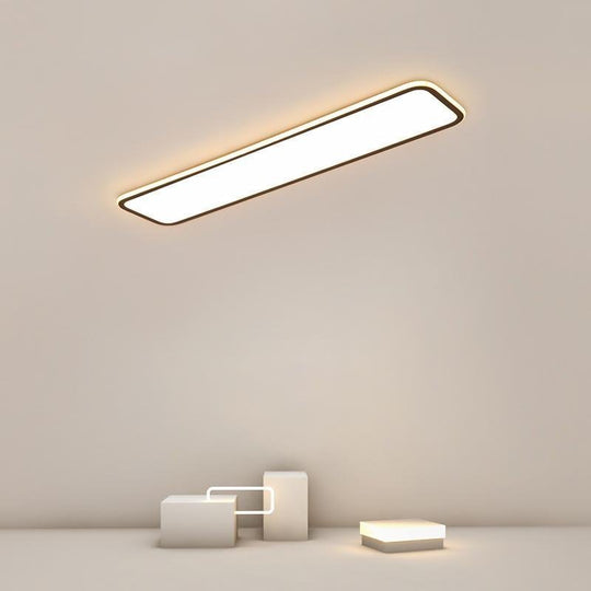 Simple Modern Rectangular Flush Mount Light – 20" & 30" (Black)