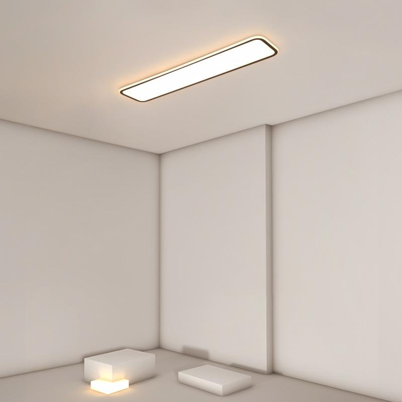 Simple Modern Rectangular Flush Mount Light – 20" & 30" (Black)