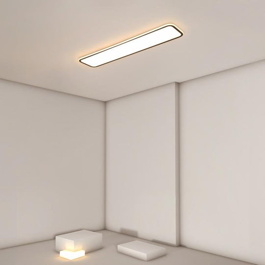 Simple Modern Rectangular Flush Mount Light – 20" & 30" (Black)