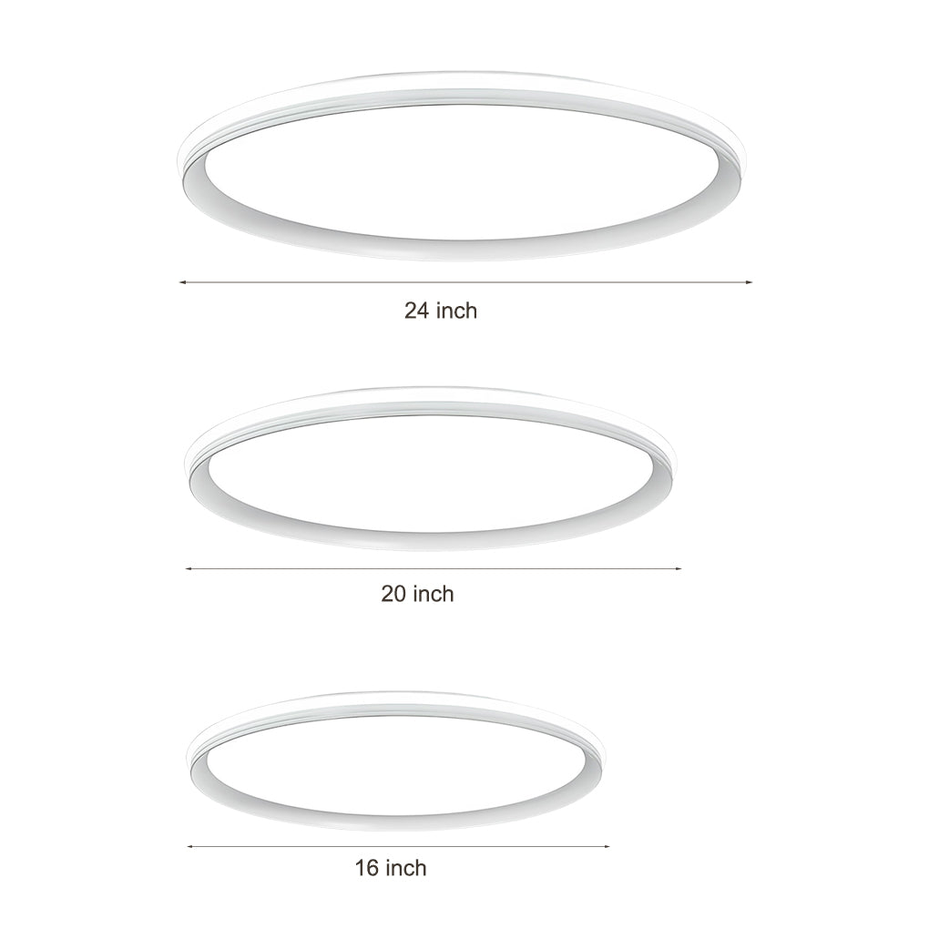 24'' Round Ultra Thin Dimmable LED Flush Mount Ceiling Light
