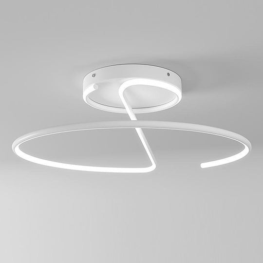 16" Wire-Inspired Circular Modern LED Semi-Flush Mount Ceiling Light