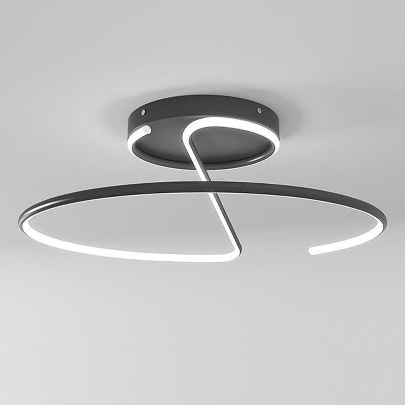 16" Wire-Inspired Circular Modern LED Semi-Flush Mount Ceiling Light
