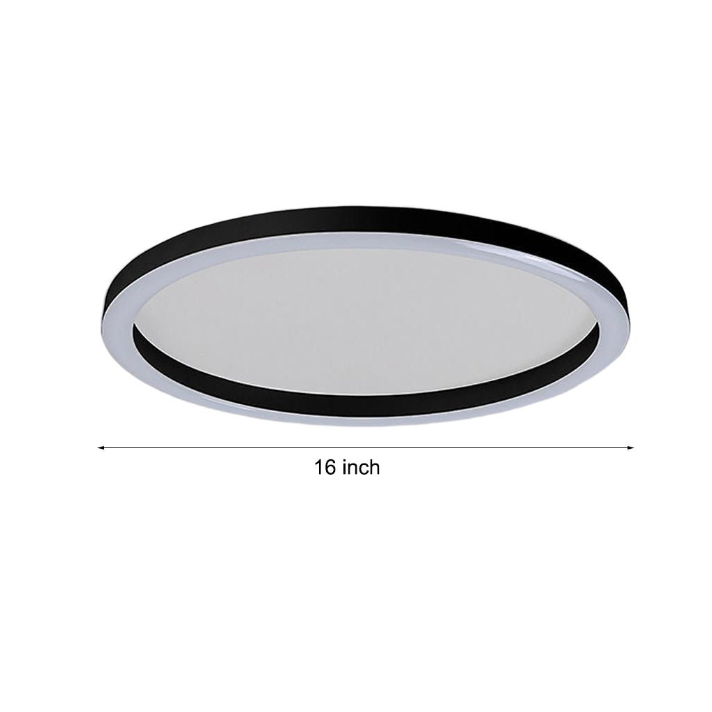 16" Modern Simple Circle Flush Mount LED Ceiling Light Dimmable with Remote