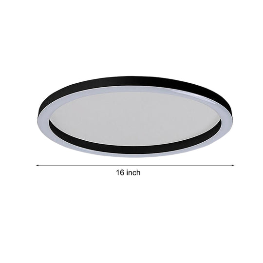 16" Modern Simple Circle Flush Mount LED Ceiling Light Dimmable with Remote