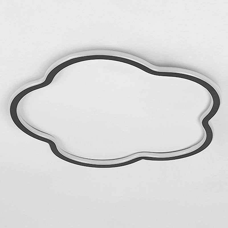 Cloud Shaped White & Black LED Flush Mount Ceiling Light – Modern Flower Design
