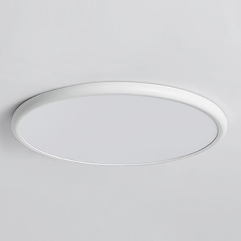 16" Modern LED Geometric Circle Flush Mount Ceiling Light – Black & White Edge