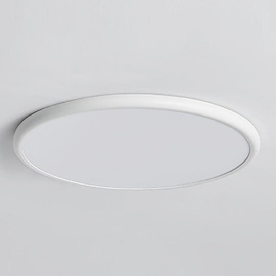 16" Modern LED Geometric Circle Flush Mount Ceiling Light – Black & White Edge