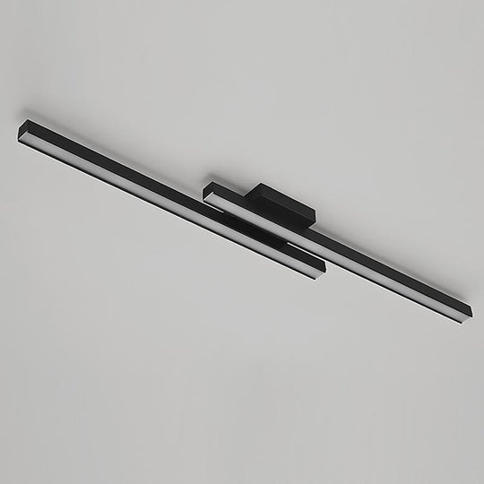 35" Modern Rectangular LED Flush Mount Ceiling Light