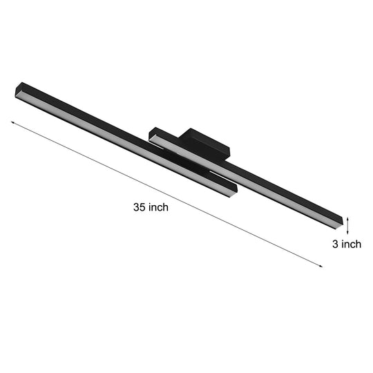 35" Modern Rectangular LED Flush Mount Ceiling Light