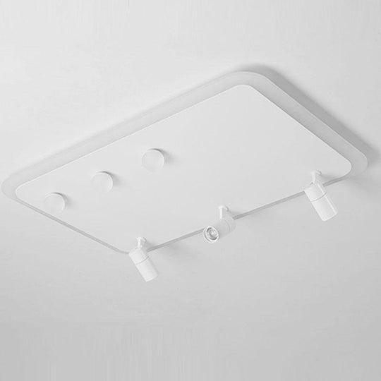 Rectangular Square Dimmable Flush Mount LED Light with Adjustable Spotlights