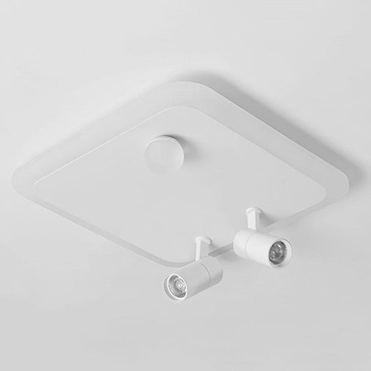 Rectangular Square Dimmable Flush Mount LED Light with Adjustable Spotlights