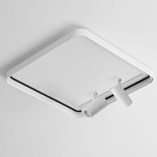 16'' Square Dimmable Flush Mount LED Light with 2 Adjustable Spotlights