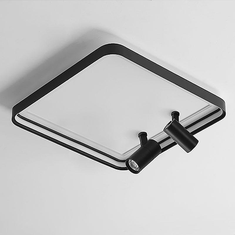 16'' Square Dimmable Flush Mount LED Light with 2 Adjustable Spotlights