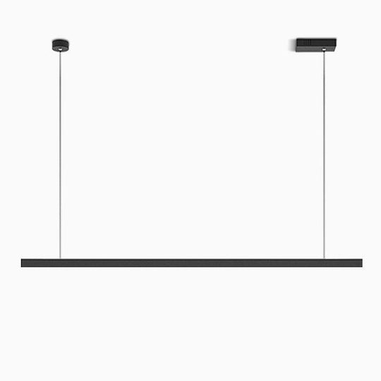 Modern Linear Farmhouse Black LED Chandelier