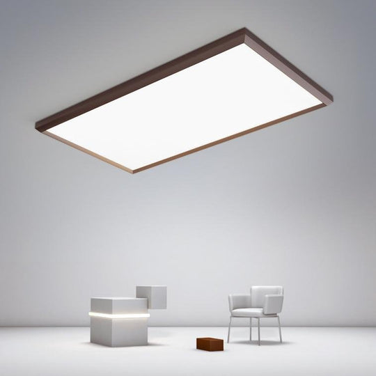 Brown Portrait LED Flush Mount Ceiling Light for Kitchen or Dining Room