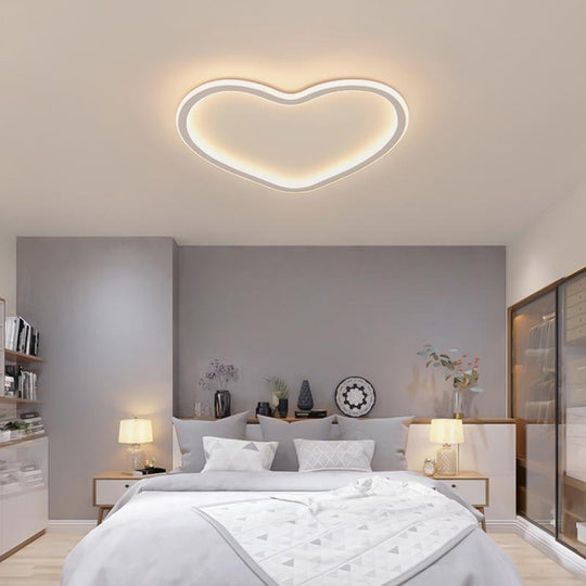 Heart Shaped Industrial Black Flush Mount Ceiling Light