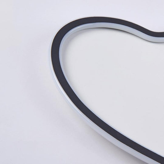Heart Shaped Industrial Black Flush Mount Ceiling Light