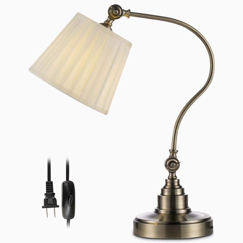 Industrial Empire-Style Metal Desk Lamp with Curved Arm