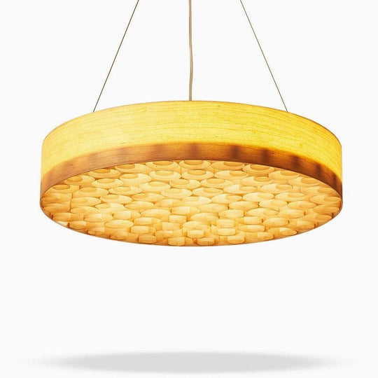 24'' Large Burlywood Drum Pendant Ceiling Light