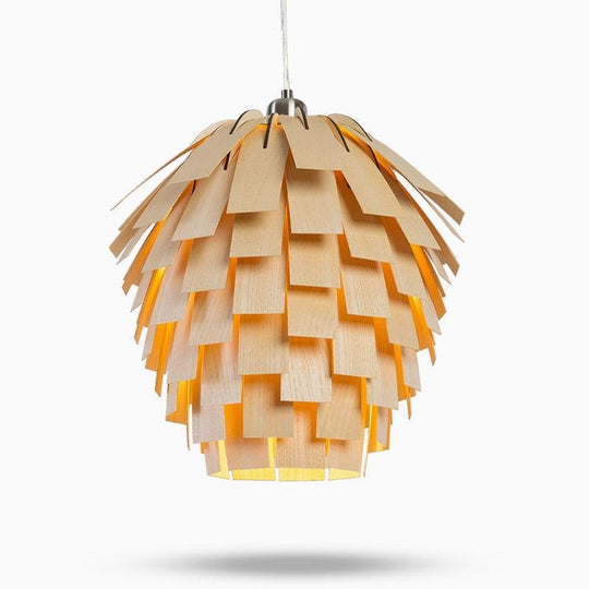 16'' Artistic Artichoke Wood Rustic Pendant Light