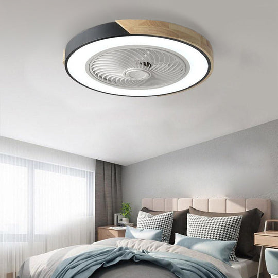 Round Square Integrated LED Bladeless Ceiling Fan with Remote Control