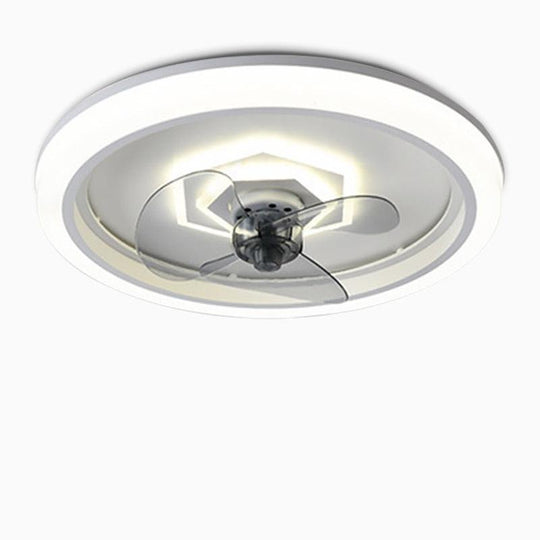 Round LED Modern Ceiling Fan with Remote Control