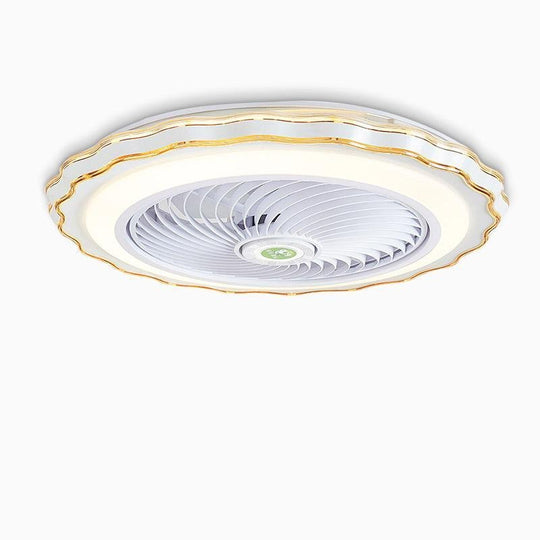 Crown-Shaped Bladeless LED Ceiling Fan with Remote Control