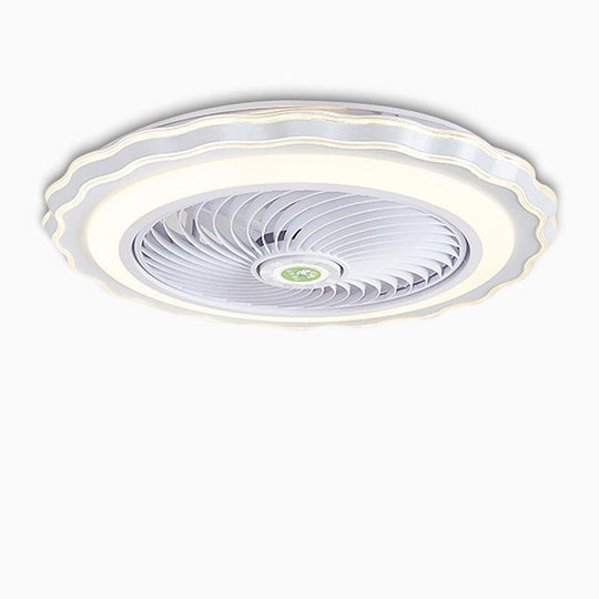 Crown-Shaped Bladeless LED Ceiling Fan with Remote Control