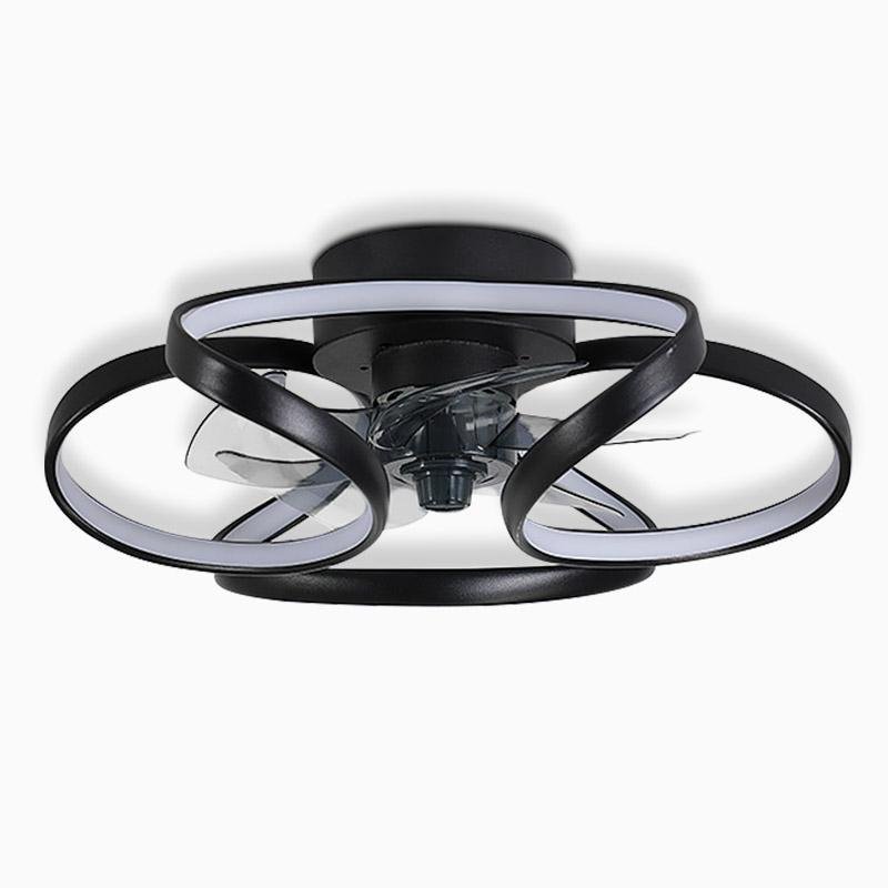 Flower LED Modern Flush Mount Ceiling Fan with Remote Control