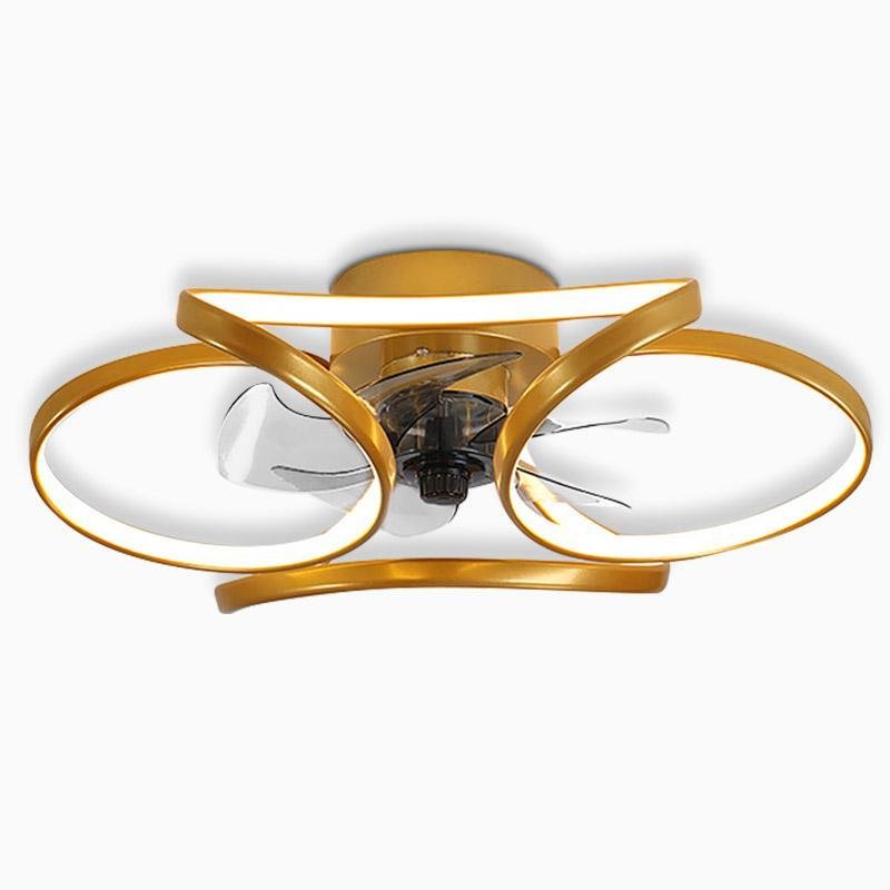 Flower LED Modern Flush Mount Ceiling Fan with Remote Control