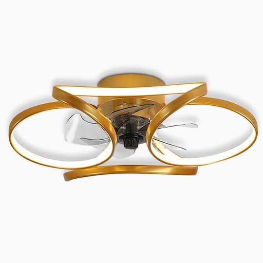 Flower LED Modern Flush Mount Ceiling Fan with Remote Control
