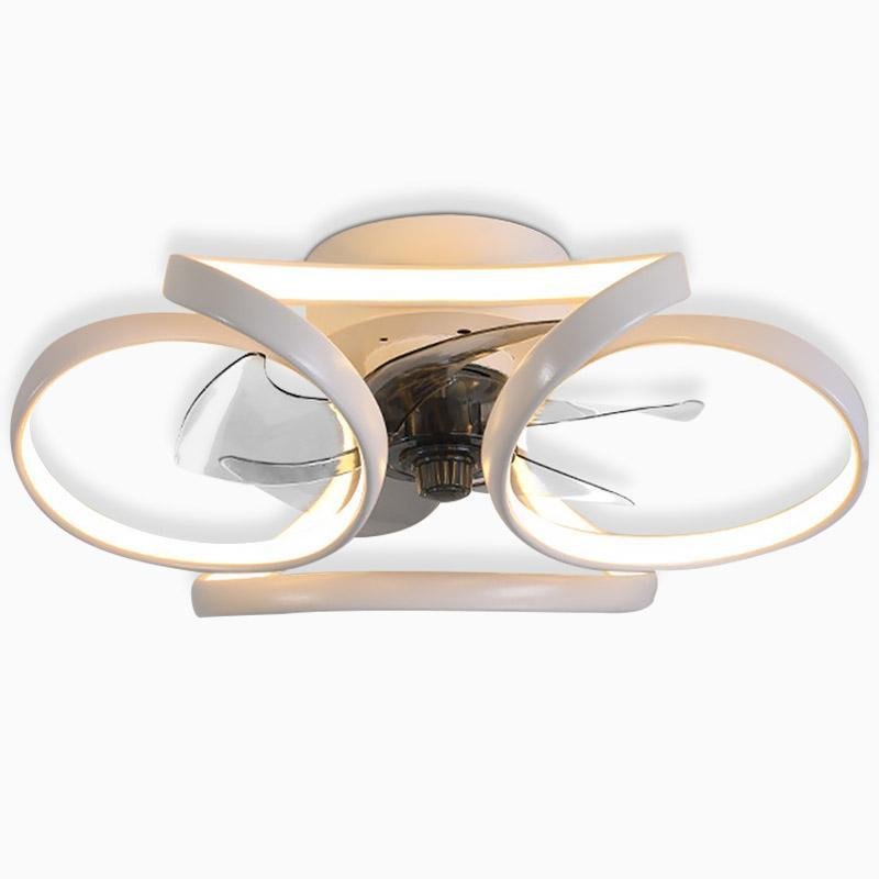Flower LED Modern Flush Mount Ceiling Fan with Remote Control