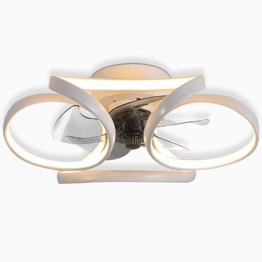 Flower LED Modern Flush Mount Ceiling Fan with Remote Control
