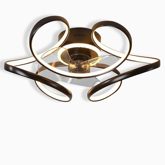 18'' Flower Shaped Modern Ceiling Fan with LED Light and Remote
